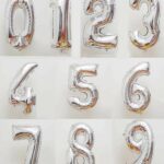 Balões números  0 a 9 pratas - 40cm