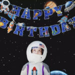 Faixa Happy Birthday Astronauta \ Espaço