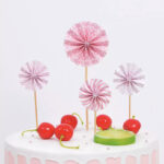 Topo de bolo 4Unid - Rosa