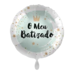 Balão O Meu Batizado - Menino 43cm